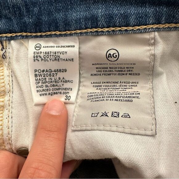 AG the Prima Crop Cigarette Crop Blue Wash Denim Jeans size 30 - Picture 10 of 10